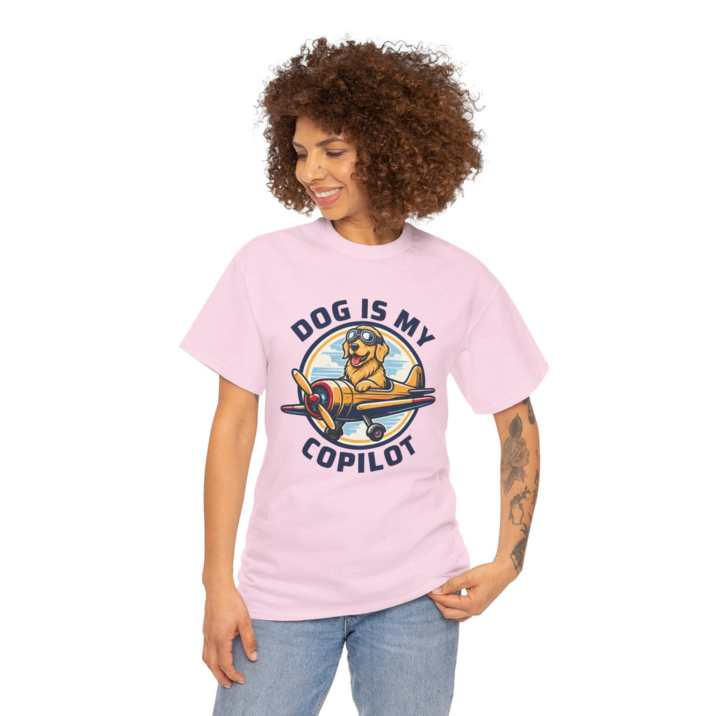 Dog Is My Copilot T-Shirt — Funny Pilot Dog Tee for Dog Lovers & Aviators