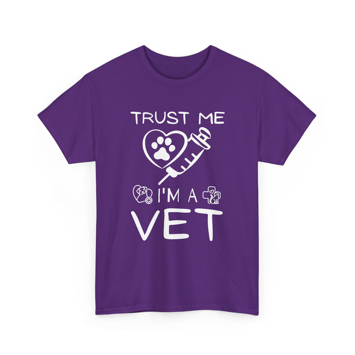 Vet T-Shirt "Trust Me I'm a Vet" – Cute Paw & Syringe Veterinary Tee