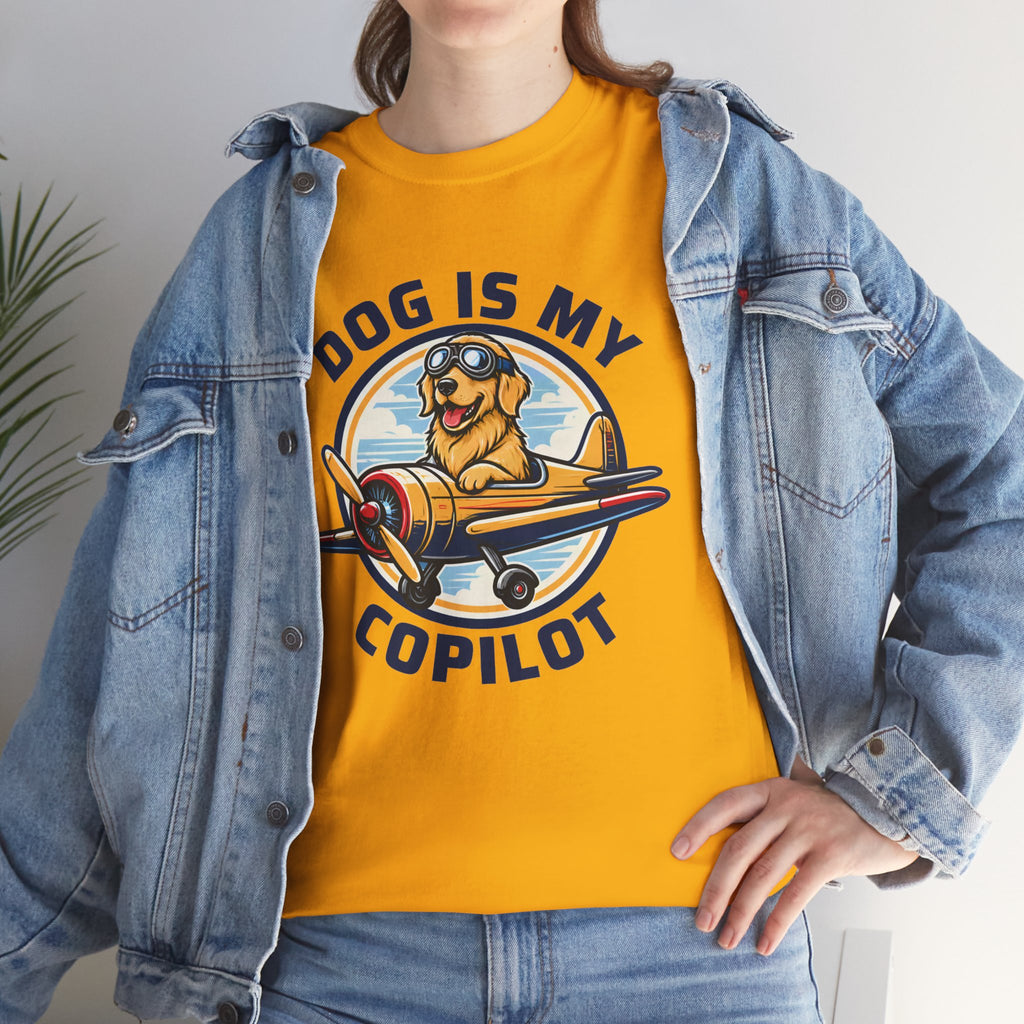 Dog Is My Copilot T-Shirt — Funny Pilot Dog Tee for Dog Lovers & Aviators