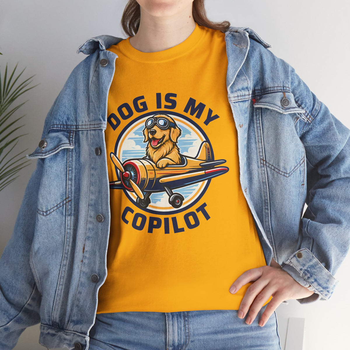 Dog Is My Copilot T-Shirt — Funny Pilot Dog Tee for Dog Lovers & Aviators