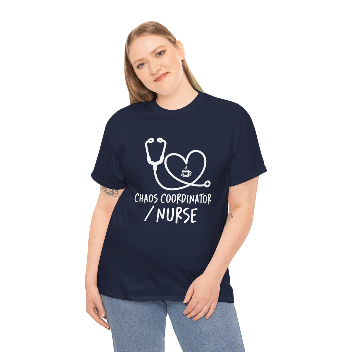 Nurse Chaos Coordinator T‑Shirt — Stethoscope Heart Graphic