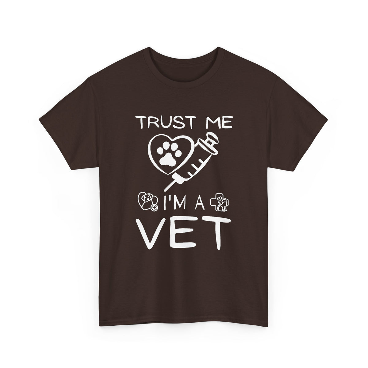 Vet T-Shirt "Trust Me I'm a Vet" – Cute Paw & Syringe Veterinary Tee